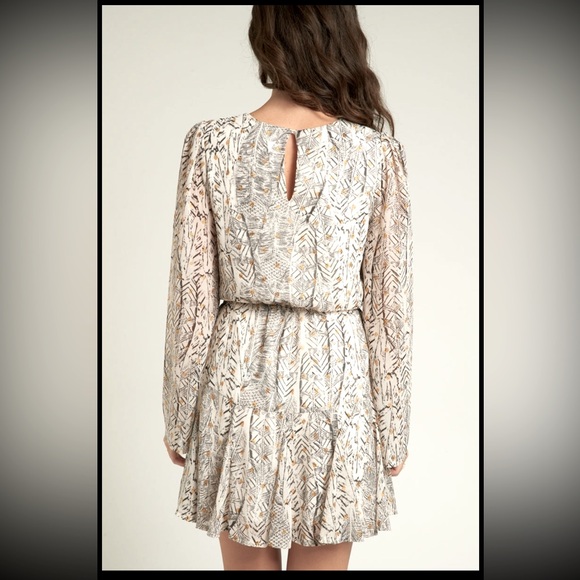 EN CREME PRINT LONG SLEEVE FLARE SKIRT DRESS ❤️IN STORES❤️ - Picture 2 of 5